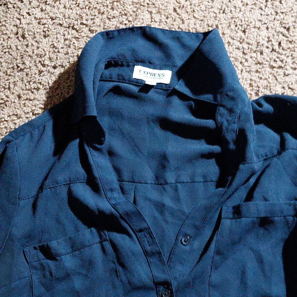 Express Men's Deep Blue Casual Shirt